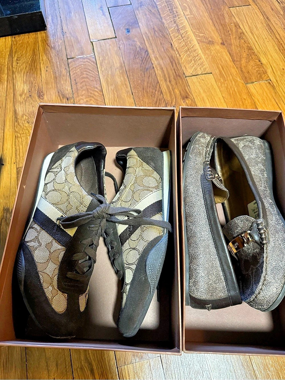 Coach Kelson Outline Sig/Suede Sneakers Brown & Black US 9 M
